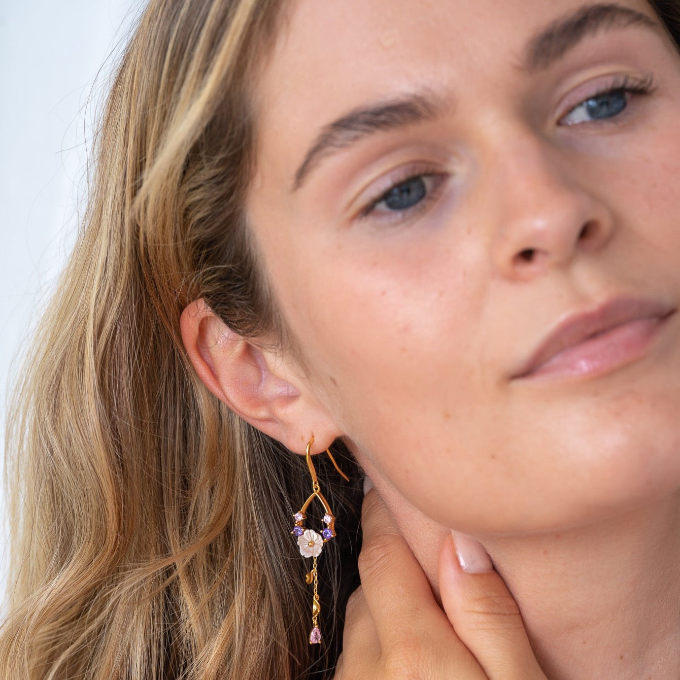 BLOOM Long Flower Drop Earrings