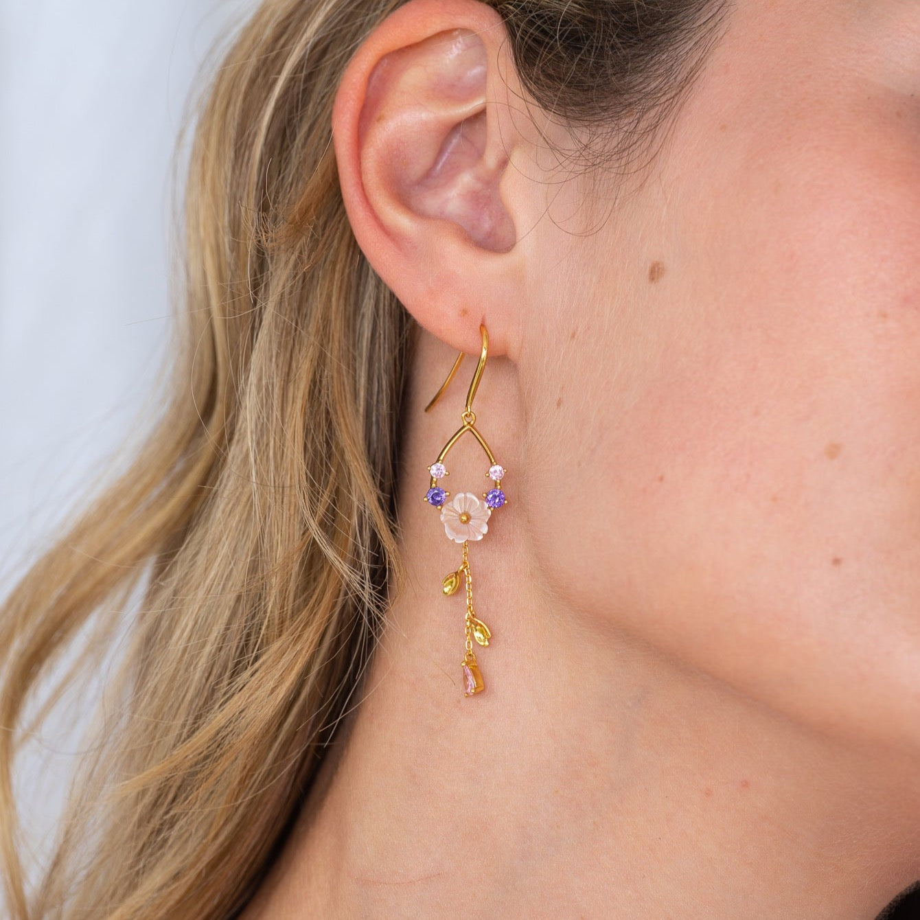 BLOOM Long Flower Drop Earrings