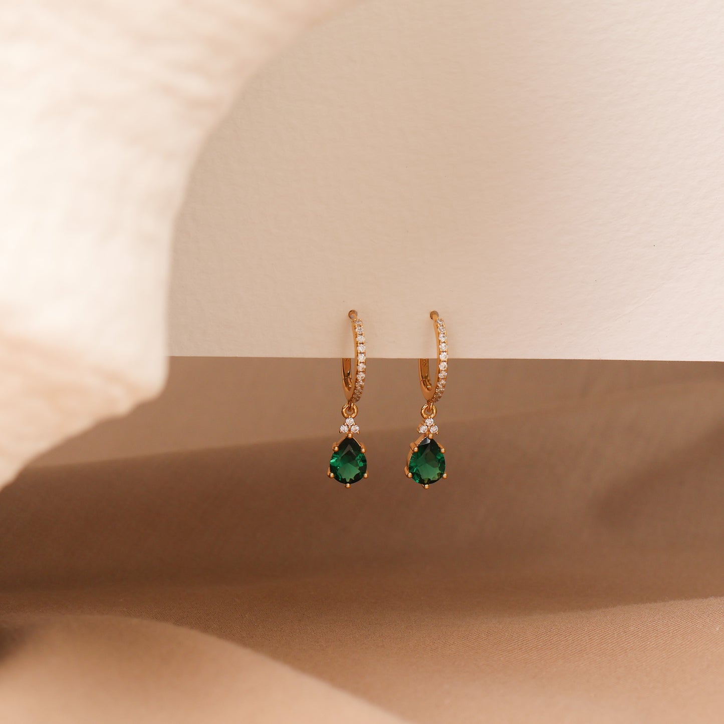 Layla Emerald Green Necklace 14K Gold Vermeil