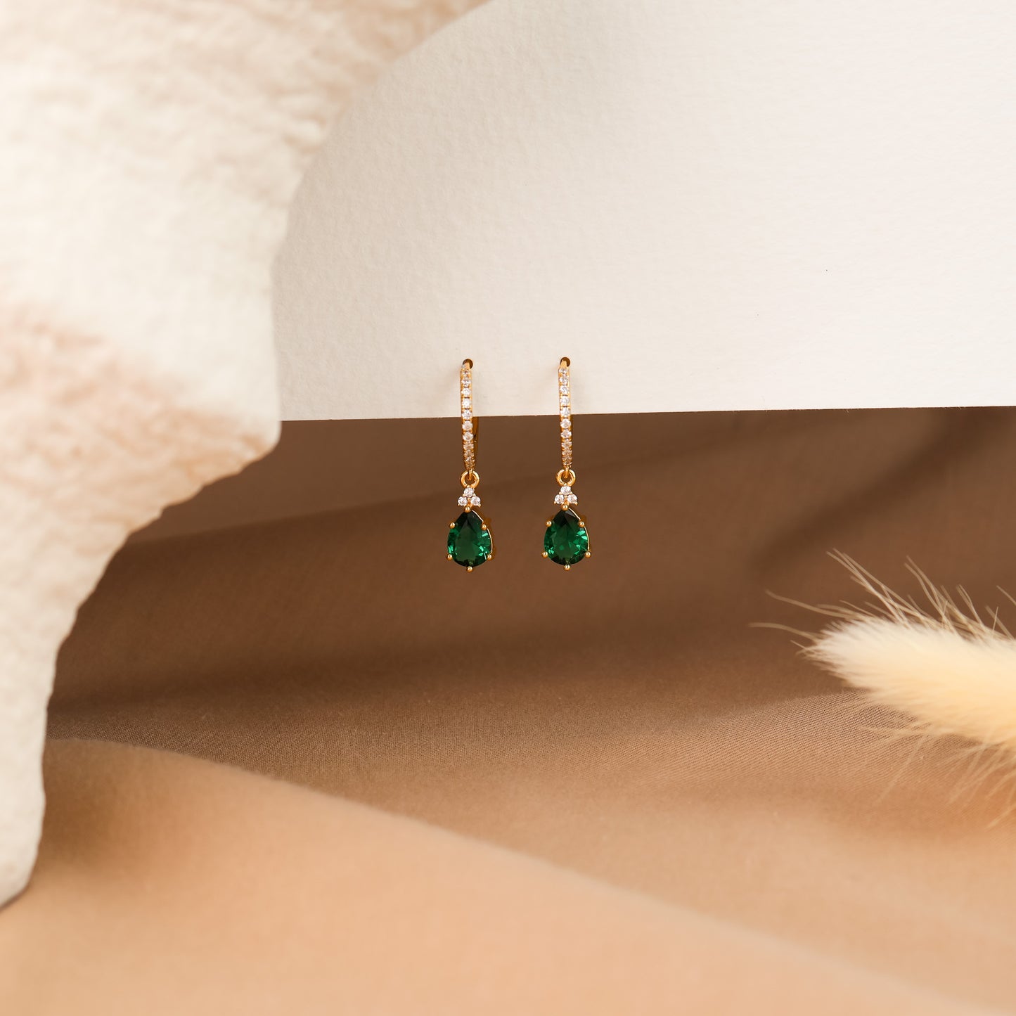 Layla Emerald Green Necklace 14K Gold Vermeil