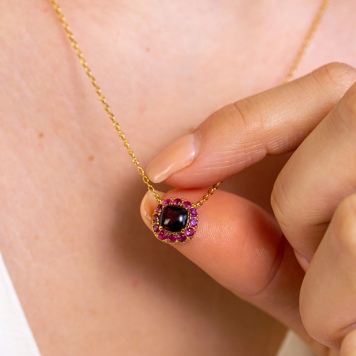 DEVOTION Garnet and Ruby Necklace