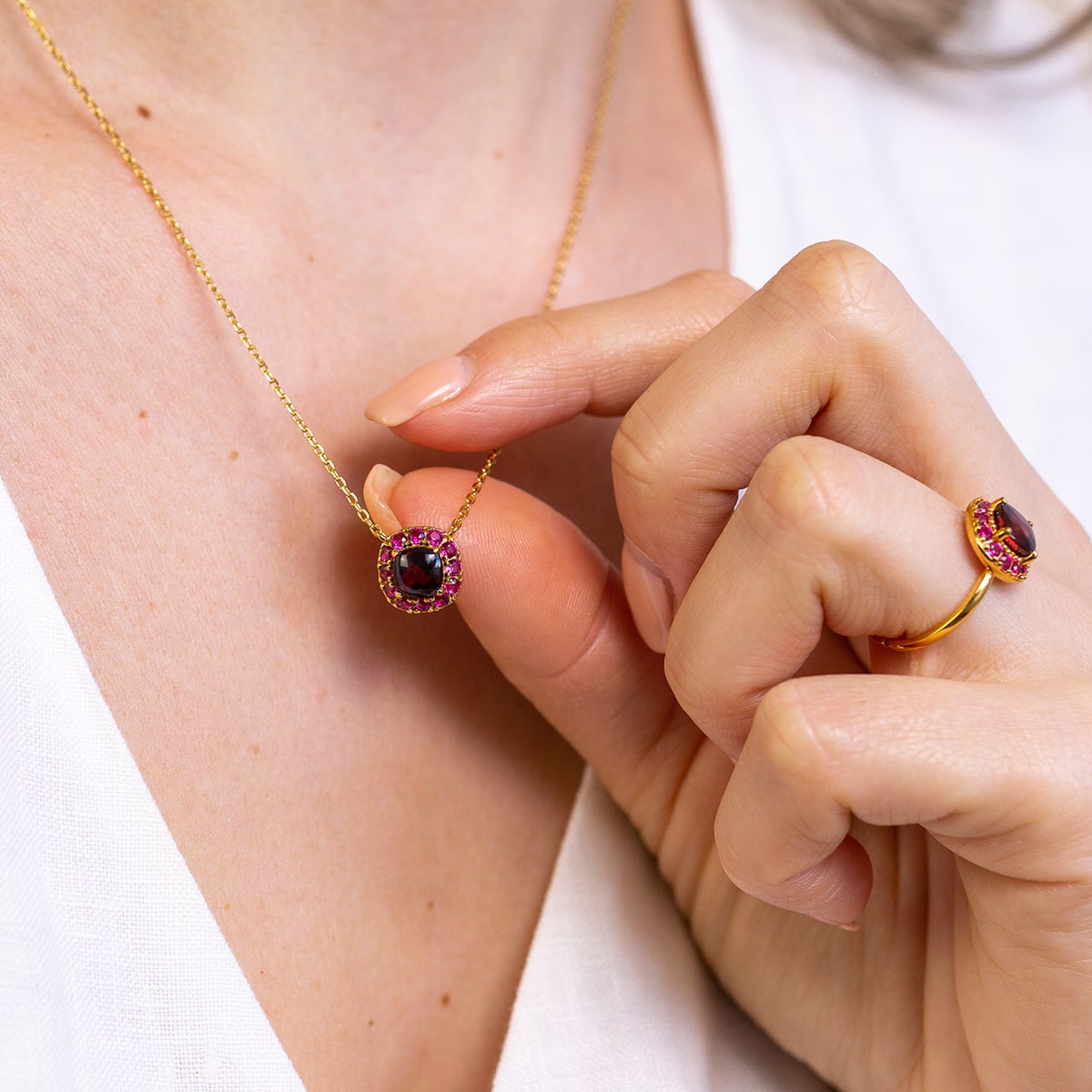 DEVOTION Garnet and Ruby Necklace