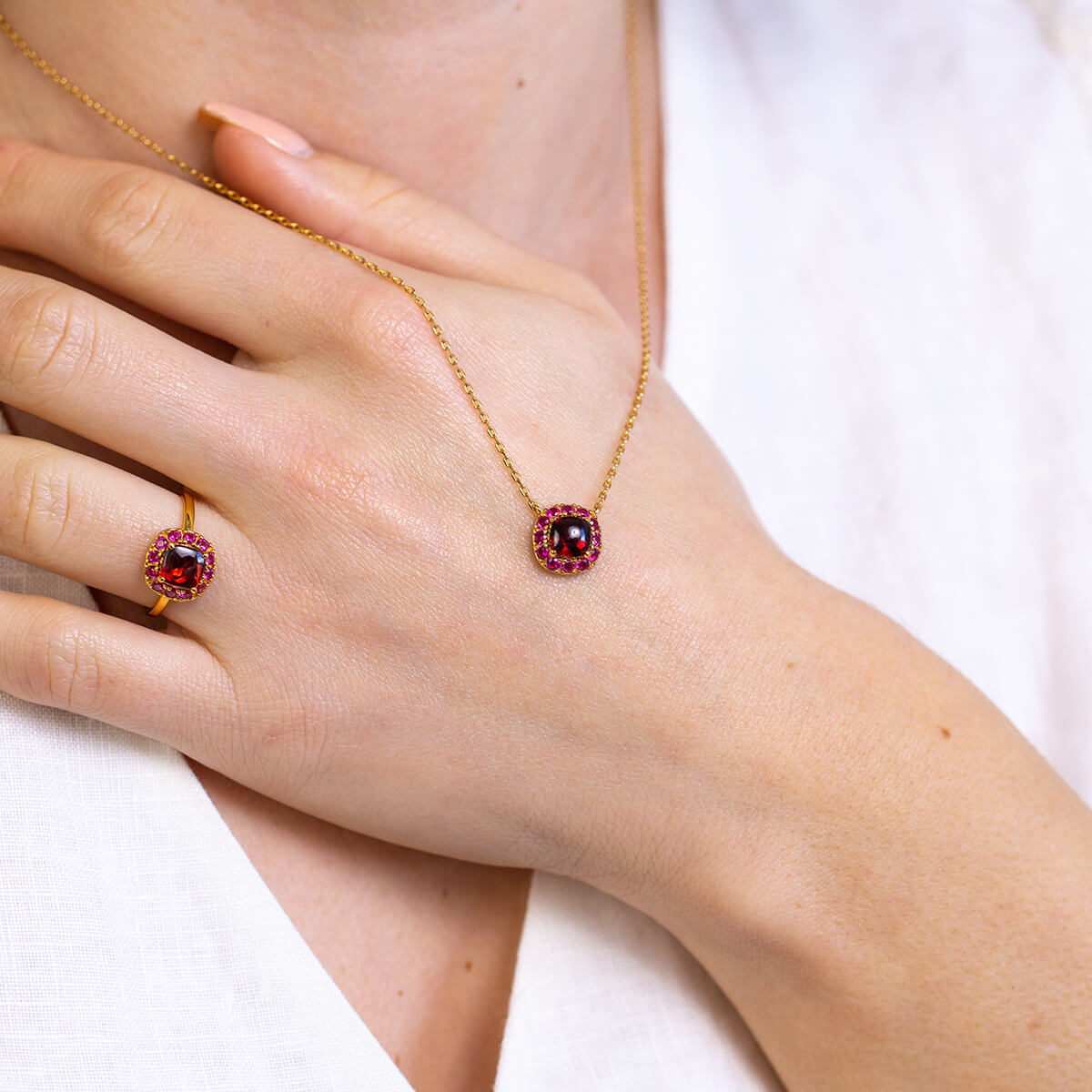 DEVOTION Garnet and Ruby Necklace
