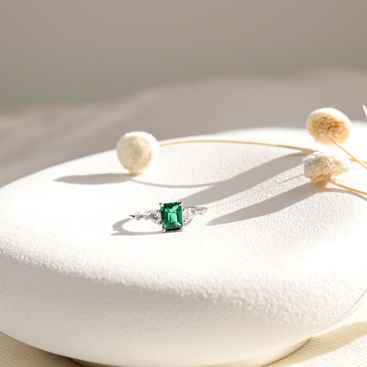 Mira Genuine Emerald Ring (Gold/Silver)